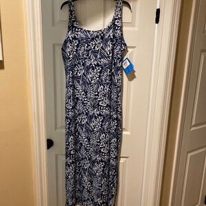 Columbia Blue and White Maxi Dress